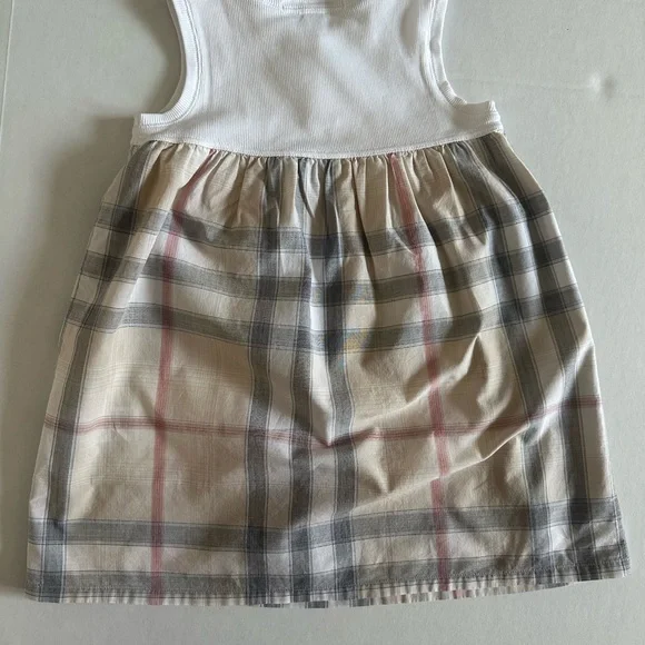 Burberry Kids Dress in White and Tan Plaid